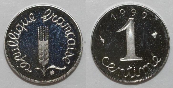 France Gadoury 91 1 Centime 1999 Type Epi Belle Epreuve K..., Postzegels en Munten, Munten | Europa | Niet-Euromunten, België