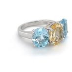 Zonder Minimumprijs - Ring Zilver - Topaas-Citreen, Handtassen en Accessoires, Ringen, Nieuw