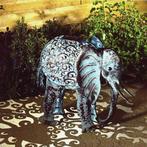 NIEUW - Olifant in metaal solar, Tuin en Terras, Tuinbeelden, Nieuw, Verzenden