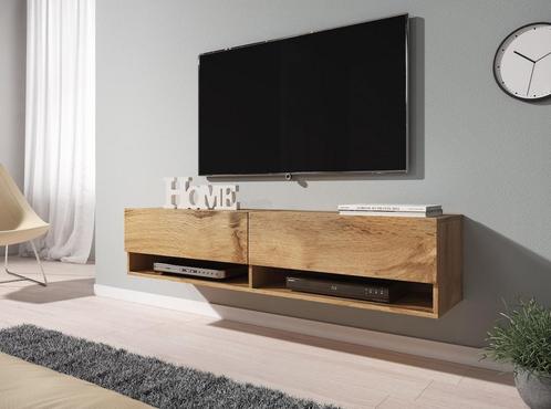 TV-Meubel Asino - Eiken - 140 cm, Maison & Meubles, Armoires | Mobilier de télévision, Envoi