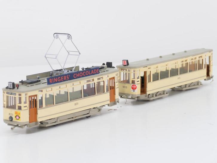 Fairfield tram set type 800 en 900 met Ringers chocolade..., Hobby en Vrije tijd, Modeltreinen | H0, Gelijkstroom, Overige typen