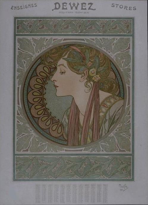 Alphonse Mucha (1860-1939) - Laurel, Antiek en Kunst, Antiek | Meubels | Stoelen en Sofa's