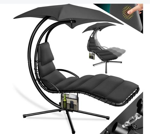 Zwevende ligstoel met parasol - hang ligbed / hangmat -, Tuin en Terras, Tuinsets en Loungesets, Verzenden