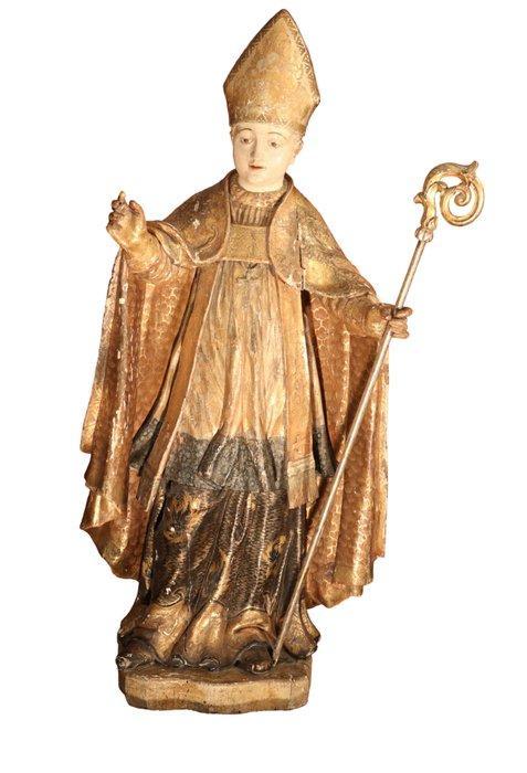Sculpture, Groot beeld van een bisschop - 117 cm - Bois, Antiek en Kunst, Antiek | Overige Antiek