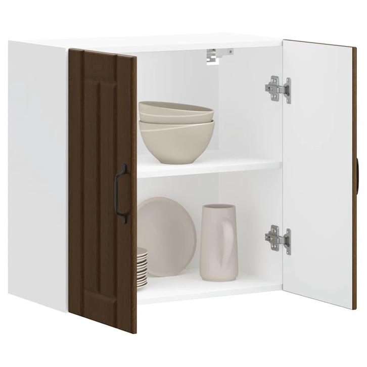 vidaXL Keukenwandkast Lucca bewerkt hout bruin eikenkleur, Huis en Inrichting, Kasten | Overige, Nieuw, Verzenden