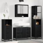 vidaXL Badkamermeubel Set met lade 4 pcs Zwart eiken 80 x 33, Verzenden, Nieuw