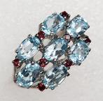 Topaze - Argent, Topaze bleue, grenat - Argent 925 - Union