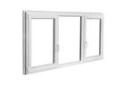 PVC raam draaikiep-vast-draaikiep b250xh130 cm wit stomp, Nieuw, Dubbelglas, Ophalen of Verzenden, 160 cm of meer