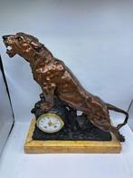 Klok - Japy Freres - Art Deco Marmer, Messing, Zinklegering, Antiek en Kunst