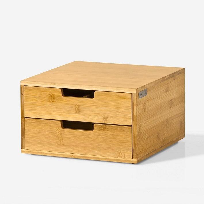 2dekans | SoBuy Capsulehouder met 2 Lades - Bamboe - 30 x 18, Huis en Inrichting, Keuken | Keukenbenodigdheden, Ophalen of Verzenden
