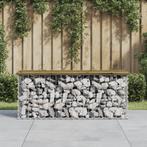 vidaXL Banc de jardin design gabion 103x31,5x42cm bois, Tuin en Terras, Verzenden