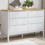 vidaXL Commode FLORO blanc bois de pin massif, Verzenden, Neuf