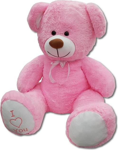 Roze teddybeer 160cm met I Love You - Ideaal cadeau voo..., Kinderen en Baby's, Speelgoed | Knuffels en Pluche, Nieuw, Beer, Ophalen of Verzenden