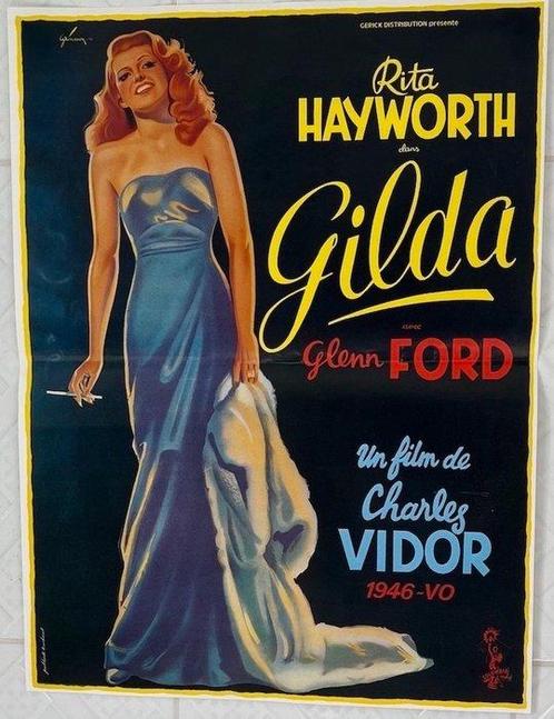 Gilda (1946 RR1972) Rita Hayworth - French poster cinema, Verzamelen, Film en Tv