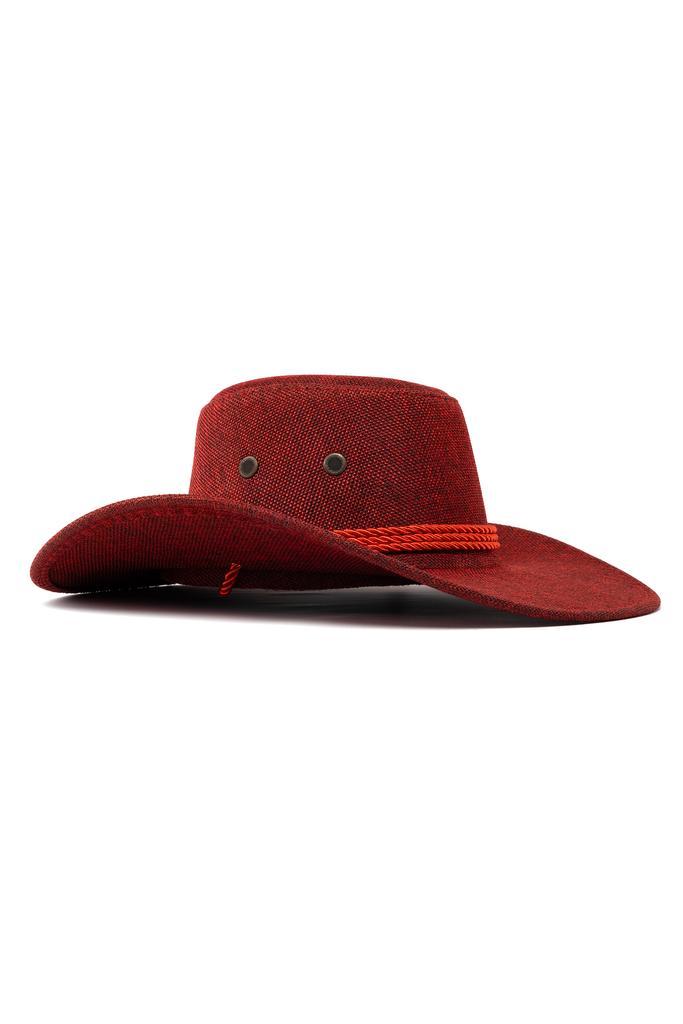 Cowboyhoed Rood Flax Rode Linnen Cowboy Western Hoed Vlecht, Kleding | Dames, Carnavalskleding en Feestkleding, Nieuw, Ophalen of Verzenden