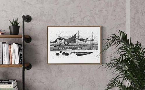 Gustave Camus (1914-1984) - Bateaux au Port, Antiek en Kunst, Antiek | Overige Antiek