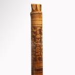 Égypte ancienne Canne/Bambou Poignée peinte et inscrite