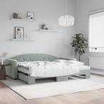 vidaXL Slaapbank onderschuifbed matrassen 90x200 cm fluweel, Huis en Inrichting, Slaapkamer | Bedden, Verzenden, Nieuw
