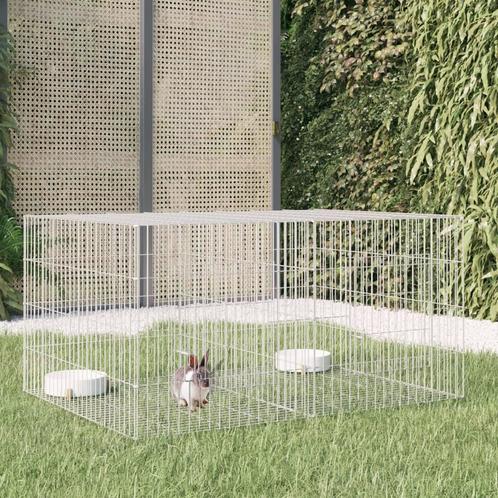 vidaXL Konijnenkooi met 2 panelen 110x79x54 cm, Dieren en Toebehoren, Knaagdieren en Konijnen | Hokken en Kooien, Nieuw, Verzenden