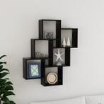 vidaXL Wandschap kubus 78x15x93 cm bewerkt hout zwart, Verzenden, Nieuw