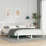 vidaXL Bedframe met hoofdeinde Wit 160 x 220 cm Massief, Huis en Inrichting, Verzenden, Nieuw