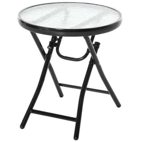 TRUUSK Tuintafel Bijzettafel Bistrotafel Met Glasblad Rond O, Tuin en Terras, Tuintafels, Verzenden