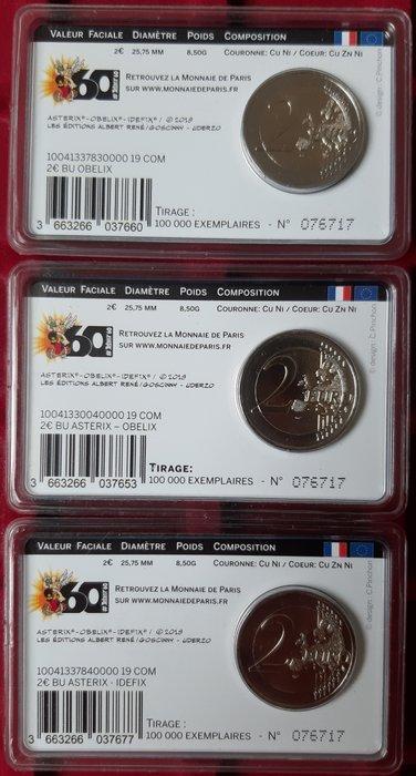 France. 2 Euro 2019 Astérix (3 coincards) (Sans Prix de, Postzegels en Munten, Munten | Europa | Euromunten