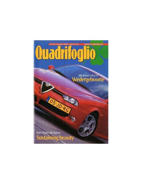 2002 ALFA ROMEO QUADRIFOGLIO MAGAZINE 70 NEDERLANDS, Boeken, Auto's | Folders en Tijdschriften, Ophalen of Verzenden