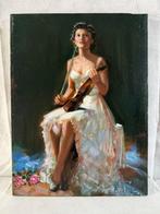 Salvatore Rodriquez (1957) - La violinista, Antiek en Kunst, Kunst | Schilderijen | Klassiek