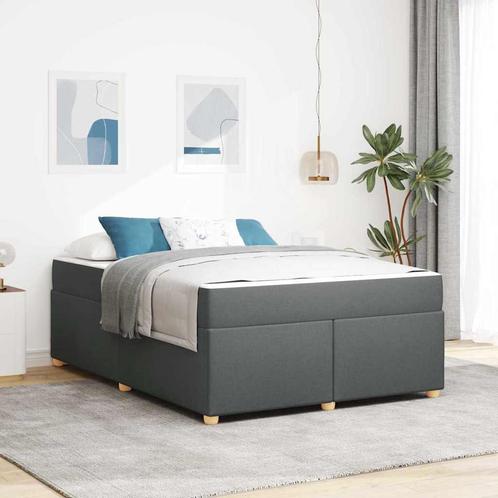 vidaXL Bedframe met matras met matras Donkergrijs 160 x 200, Huis en Inrichting, Slaapkamer | Bedden, Nieuw, Verzenden