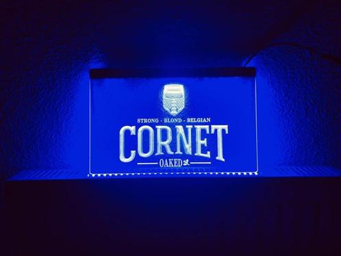 Cornet neon bord lamp LED verlichting reclame lichtbak bier, Huis en Inrichting, Lampen | Overige, Nieuw, Verzenden