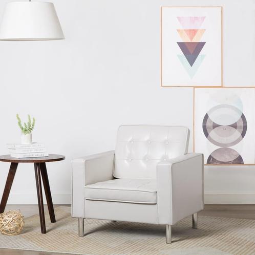 vidaXL Fauteuil kunstleer wit, Huis en Inrichting, Fauteuils, Nieuw, Verzenden