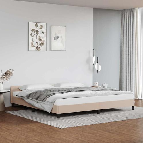 vidaXL Bedframe met hoofdeinde zonder matras Cappuccino, Huis en Inrichting, Slaapkamer | Bedden, Nieuw, Verzenden
