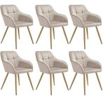 tectake Eetkamerstoel Marilyn, fluweellook, gecapitonneerd -, Huis en Inrichting, Verzenden, Nieuw