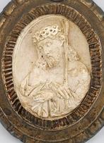 Reliëf, Gesù Cristo - 9.5 cm - Meerschuim, Messing