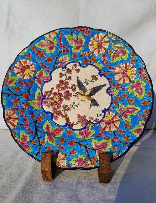 Longwy - Bord - Keramiek - émail cloissonné, Antiek en Kunst, Antiek | Glaswerk en Kristal
