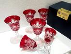 Bokaal (6) - Handmade Six Pieces of Red Crystal Goblet