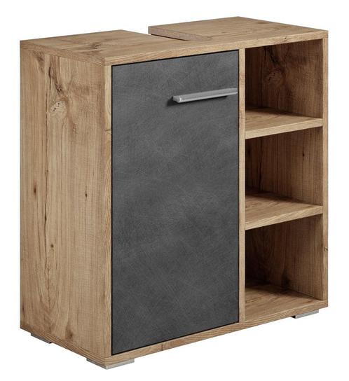 Wastafelkast Neptunus 60 x 28 x 60 cm Kastanje Grijs, Huis en Inrichting, Badkamer | Badkamermeubels, Nieuw, Verzenden
