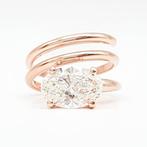 Ring - 14 karaat Roségoud - 2.07ct. tw. Diamant (Lab-grown)