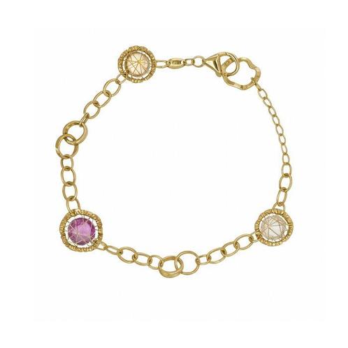 Armband - 18 karaat Geel goud - 6.00ct. tw. Amethist -, Handtassen en Accessoires, Armbanden