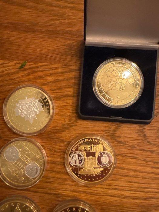 Nederland - Set van 8 munten waarvan 7 vergulde munten plus, Postzegels en Munten, Munten | Europa | Niet-Euromunten