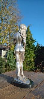 Sculpture, jonge vrouw in zilverbrons - 44 cm - Bronze