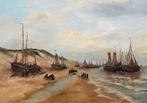 J. Ruighaver (1909-2008) - Strand van Scheveningen vissers