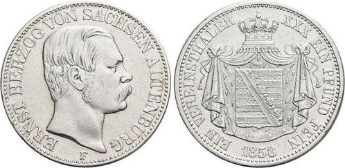Vereinstaler, daalder 1858 F Sachsen-altenburg Ernst 1853..., Postzegels en Munten, Munten | Europa | Niet-Euromunten, België