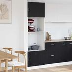 vidaXL Magnetron kast Zwart eiken 60 x 57 x 207 cm Bewerkt, Huis en Inrichting, Verzenden, Nieuw
