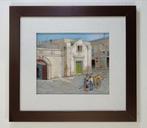 Italiaanse school (XX) - Personaggi in piazza con carretto, Antiek en Kunst