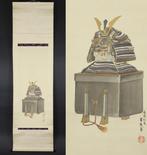 Samurai Armor Hanging Scroll with Original Wooden Box - with