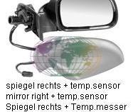 PEUGEOT 307, 2001-2005 - SPIEGEL, elektr verstelb, verwar..., Auto-onderdelen, Verlichting, Nieuw, Peugeot, Verzenden