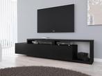 TV Meubel - Mat Zwart - 219x45x52 cm - TV kast met lade, Overige materialen, Verzenden, Nieuw, 200 cm of meer