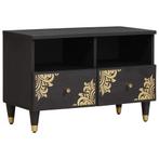 vidaXL TV Kast met lade Zwart 70 x 33 x 46 cm Massief Mango, Huis en Inrichting, Verzenden, Nieuw